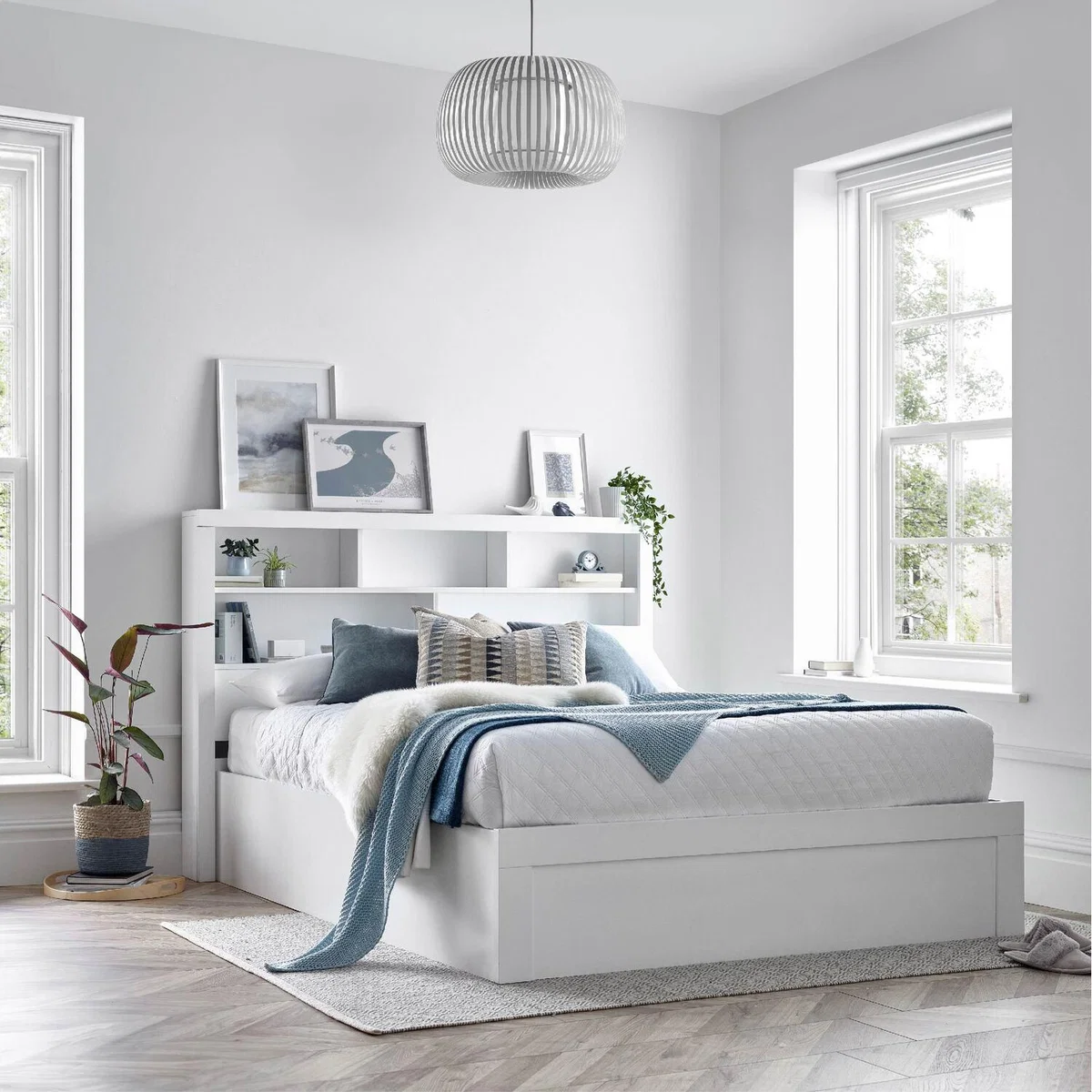 Rest Relax Arabella White Wooden Ottoman Storage Bed - White / King