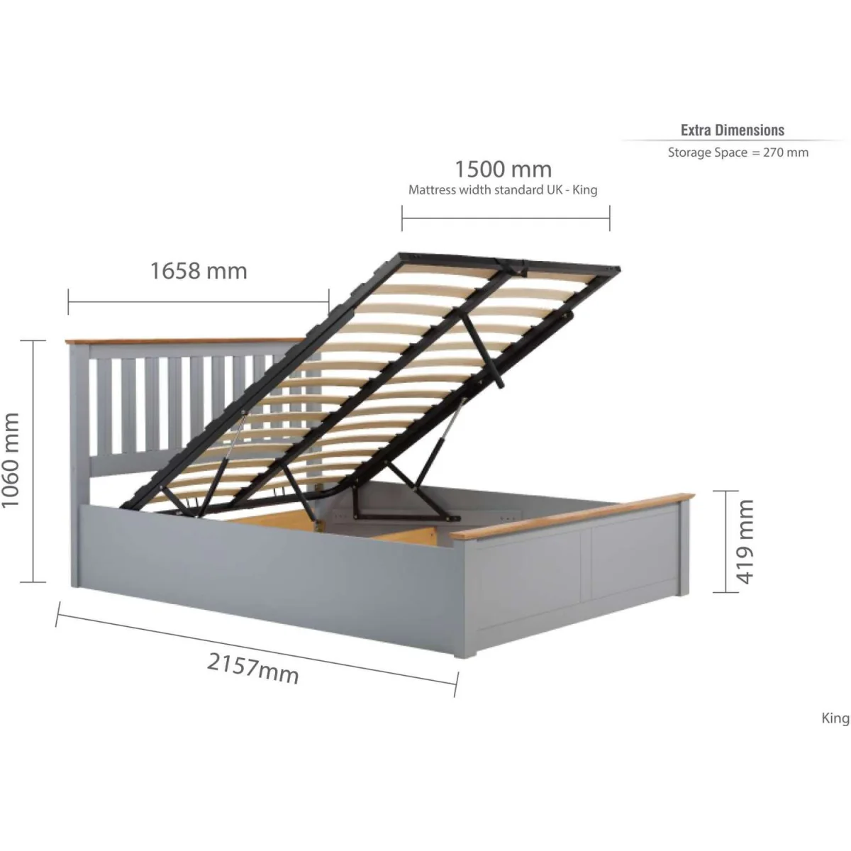 Aspen 150cm Ottoman Bed - White – image 16
