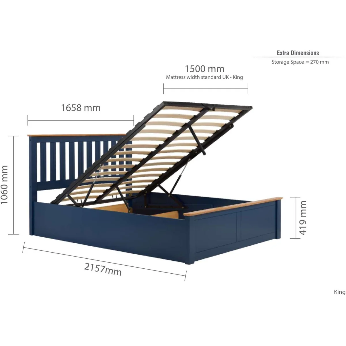 Aspen 150cm Ottoman Bed - White – image 6
