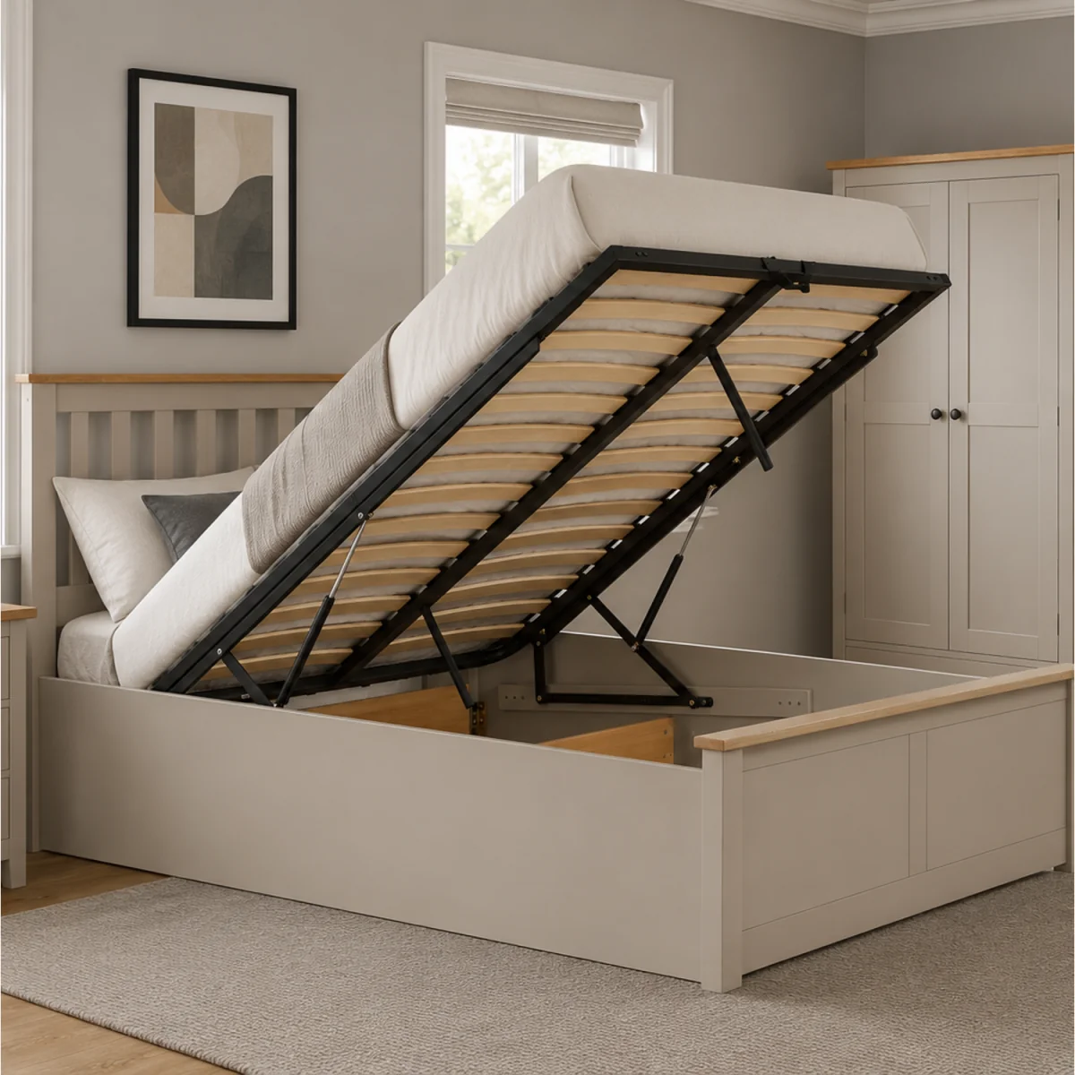 Aspen 150cm Ottoman Bed - White – image 7
