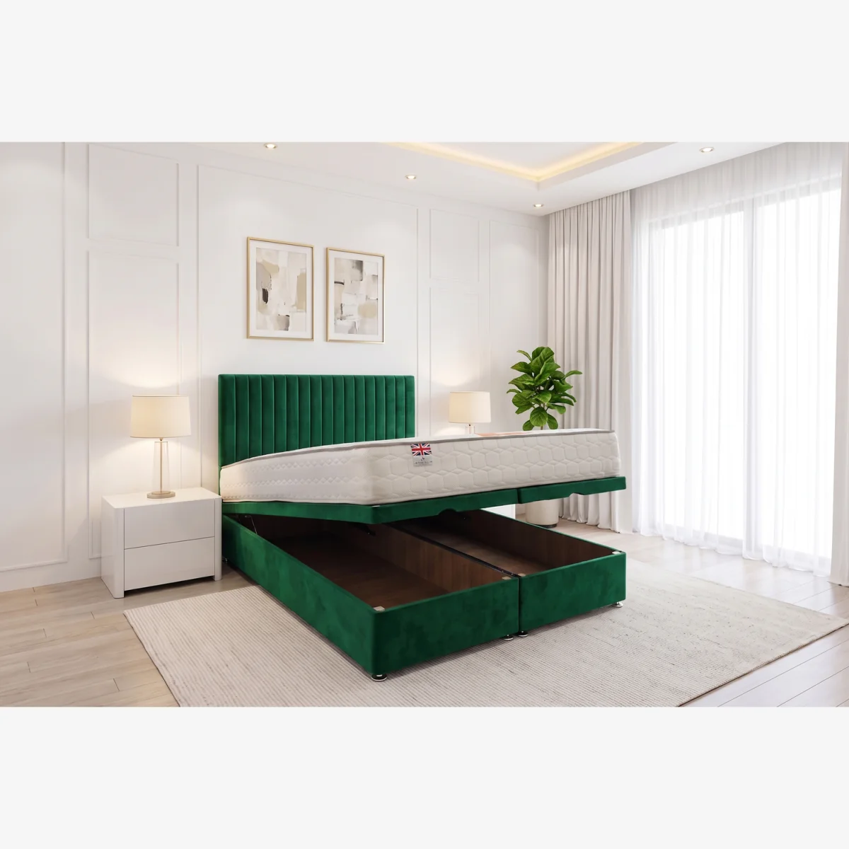 Emily Ottoman Bed Emerald Plush 5FT – image 1