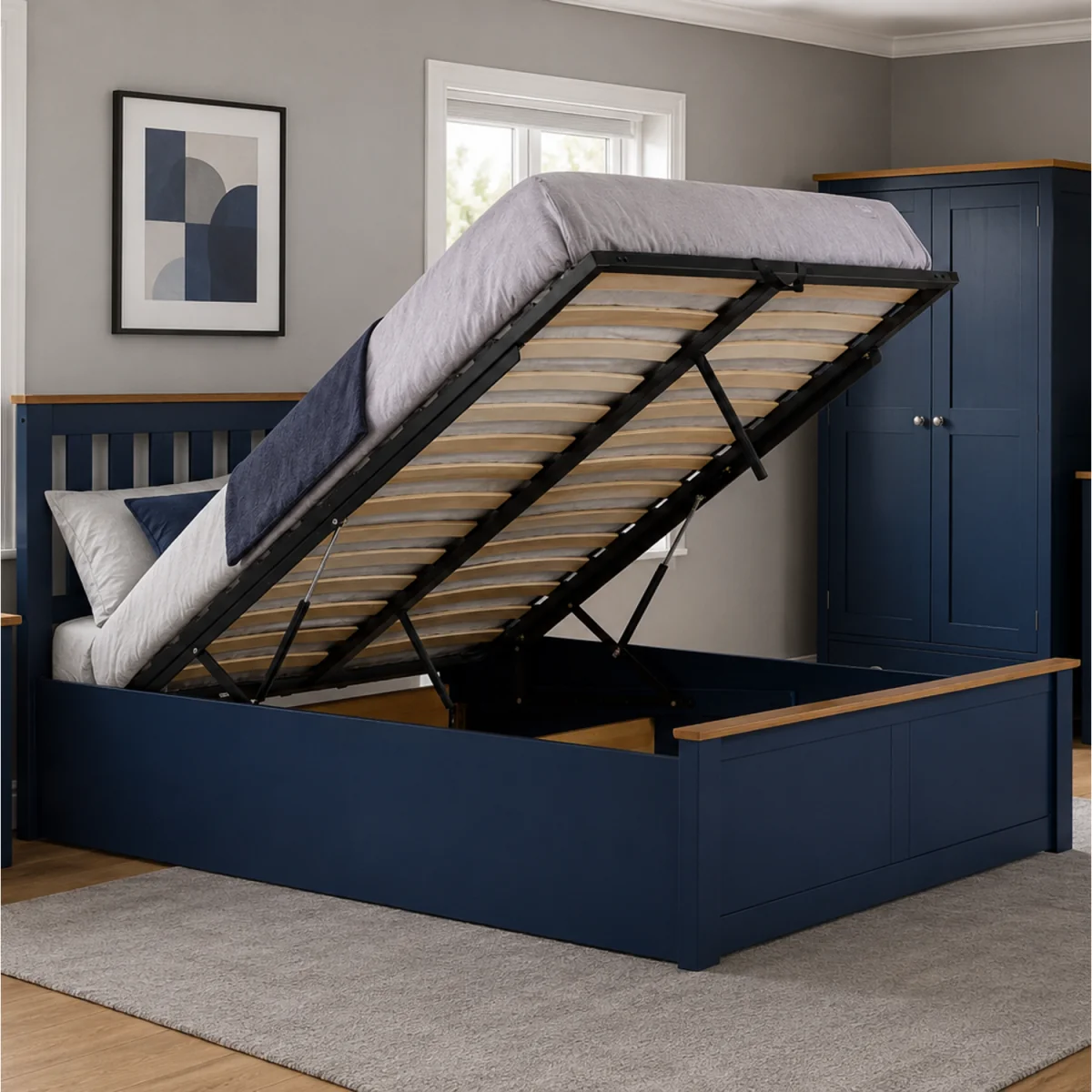 Aspen Small Double Ottoman Bed - Oak – image 2