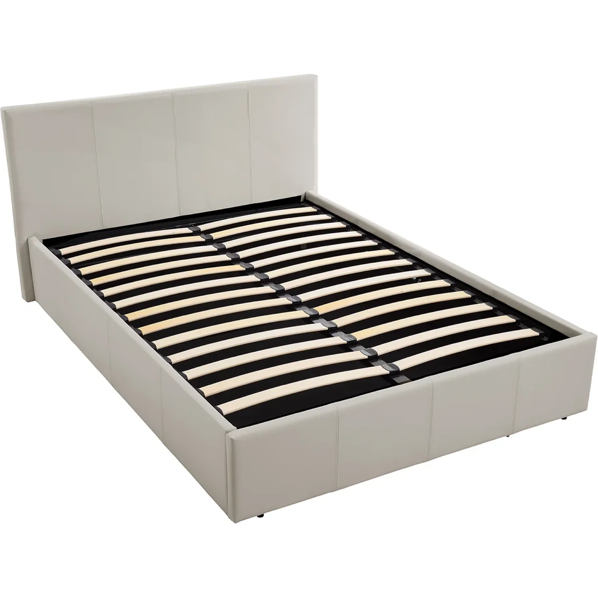 LUNA 4FT Small Double Ottoman Bed Cream Beige Faux Leather + 20cm Memory Foam - Cream Beige – image 6