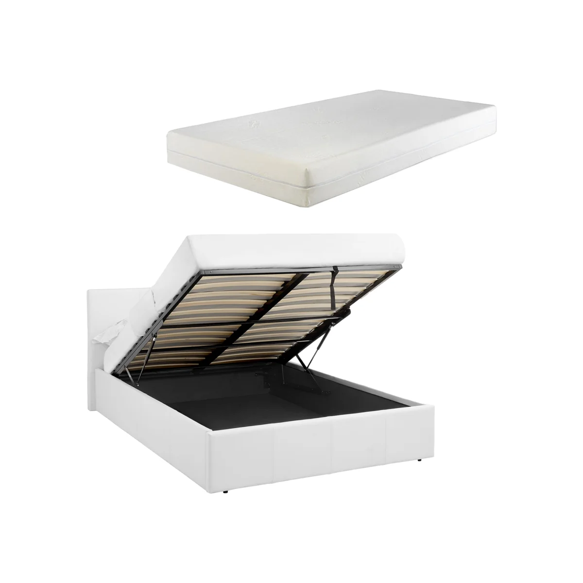 LUNA Double Ottoman Storage Bed with Memory Foam Mattress – image 1