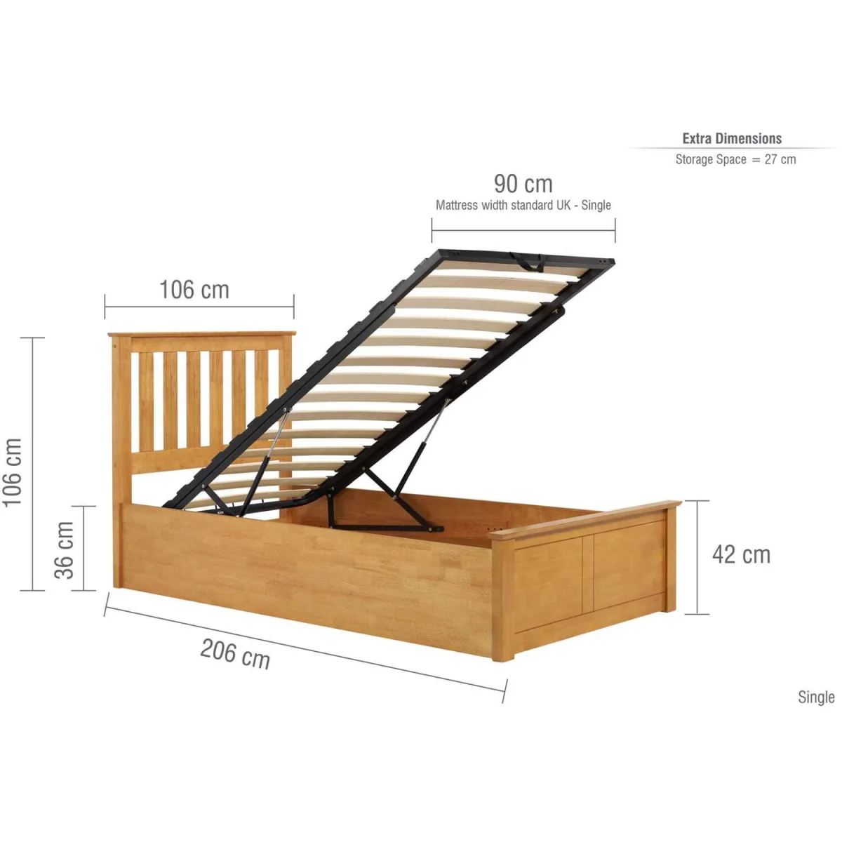 Aspen Single Ottoman Bed - Navy Blue – image 8
