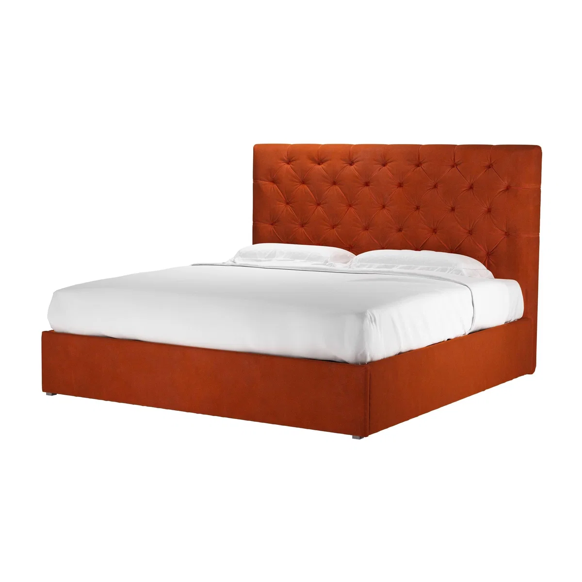 Rosalie 130cm Super King Ottoman Bed in Brick Aquaclean Clever Velvet – image 1