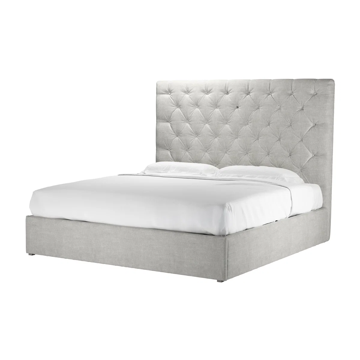Rosalie 150cm Super King Ottoman Bed in Fog Aquaclean Clever Chenille – image 1