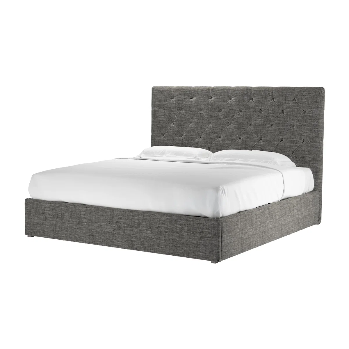 Rosalie 130cm Super King Ottoman Bed in Liquorice Baylee Multi-Tone Viscose Linen – image 1