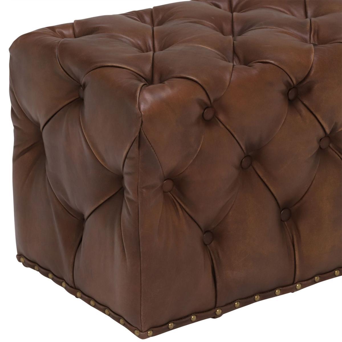 Timothy Oulton Lord Digsby Small Rectangle Leather Footstool – image 3