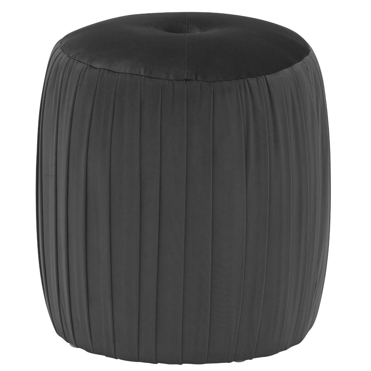 Nora Pleated Velvet Stool, Grey | Barker & Stonehouse – image 2