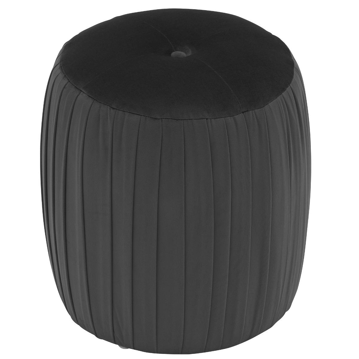 Nora Pleated Velvet Stool, Grey | Barker & Stonehouse – image 3