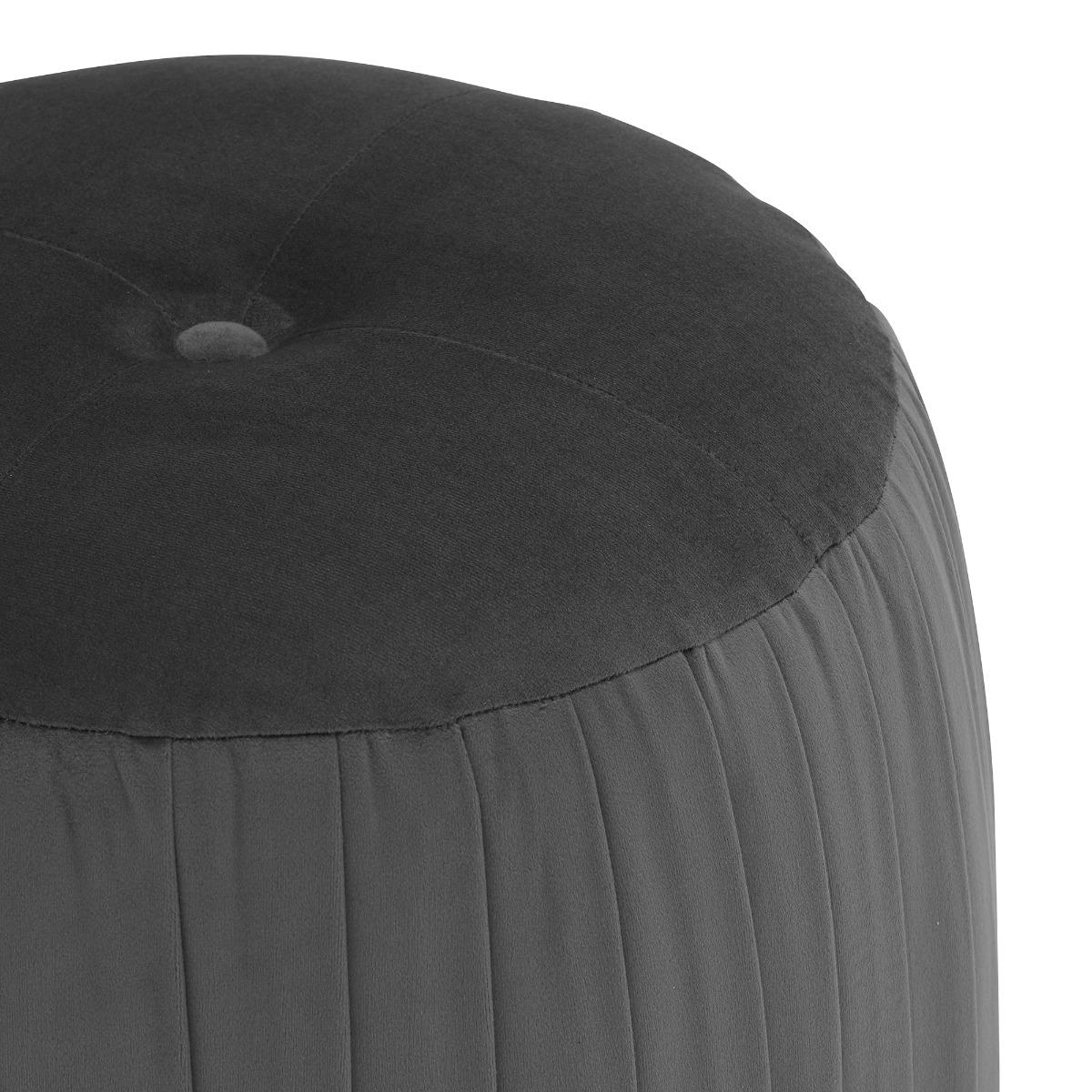Nora Pleated Velvet Stool, Grey | Barker & Stonehouse – image 4