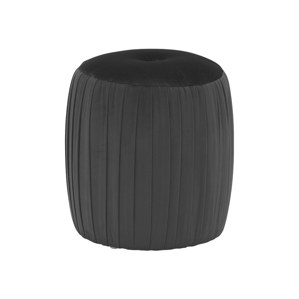 Nora Pleated Velvet Stool, Grey | Barker & Stonehouse – image 1