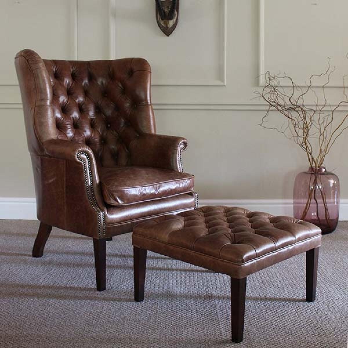 Harris Tweed Mackenzie Stool, Leather – image 2