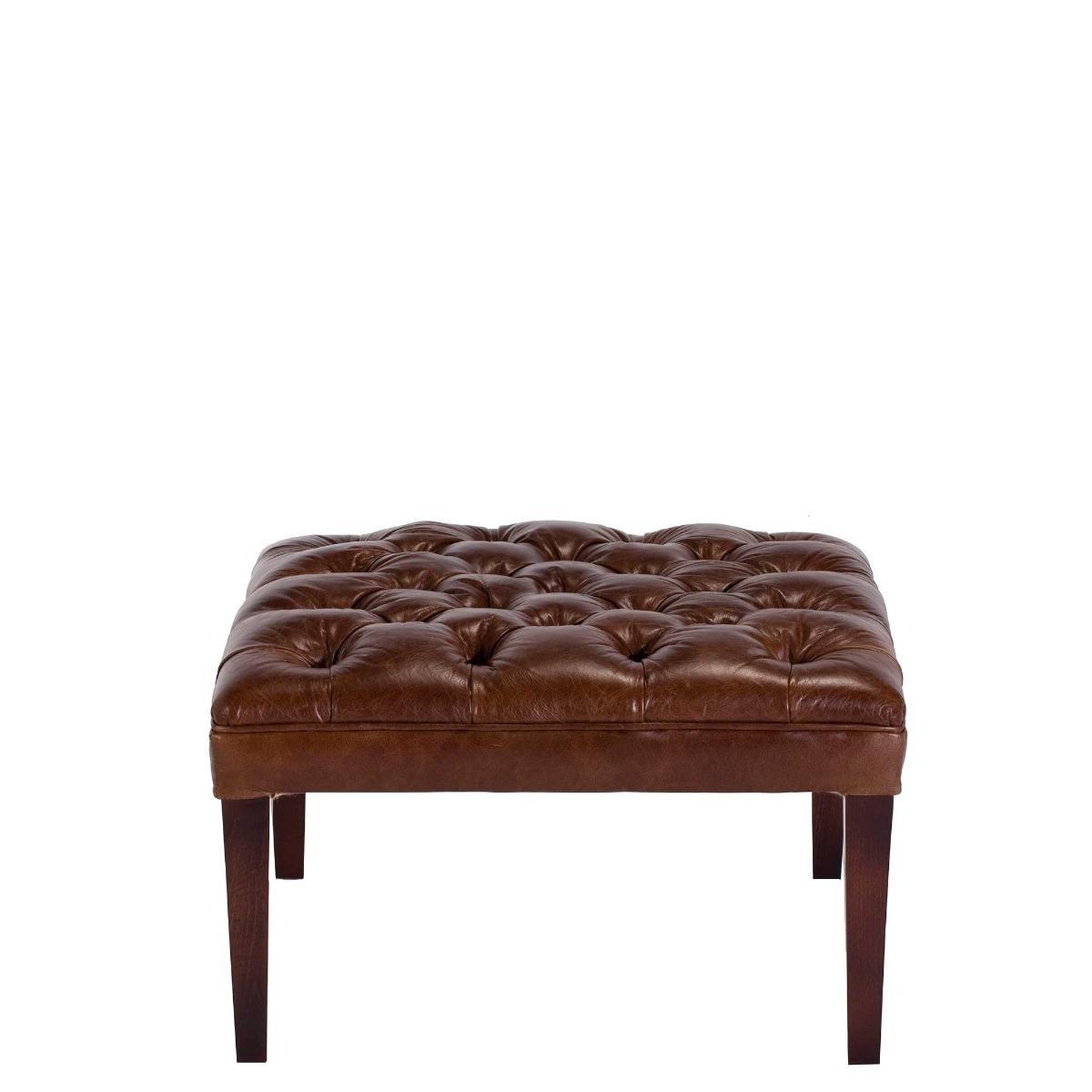 Harris Tweed Mackenzie Stool, Leather – image 3