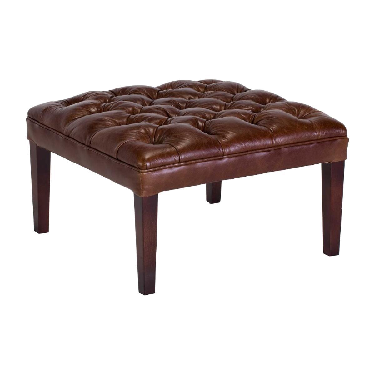 Harris Tweed Mackenzie Stool, Leather – image 1