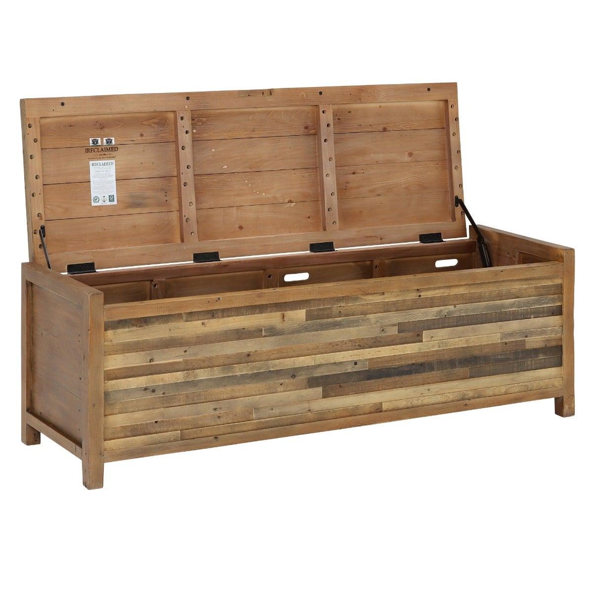 Charlie Reclaimed Wood Large Rectangular Blanket Box, Brown | Barker & Stonehouse – image 3