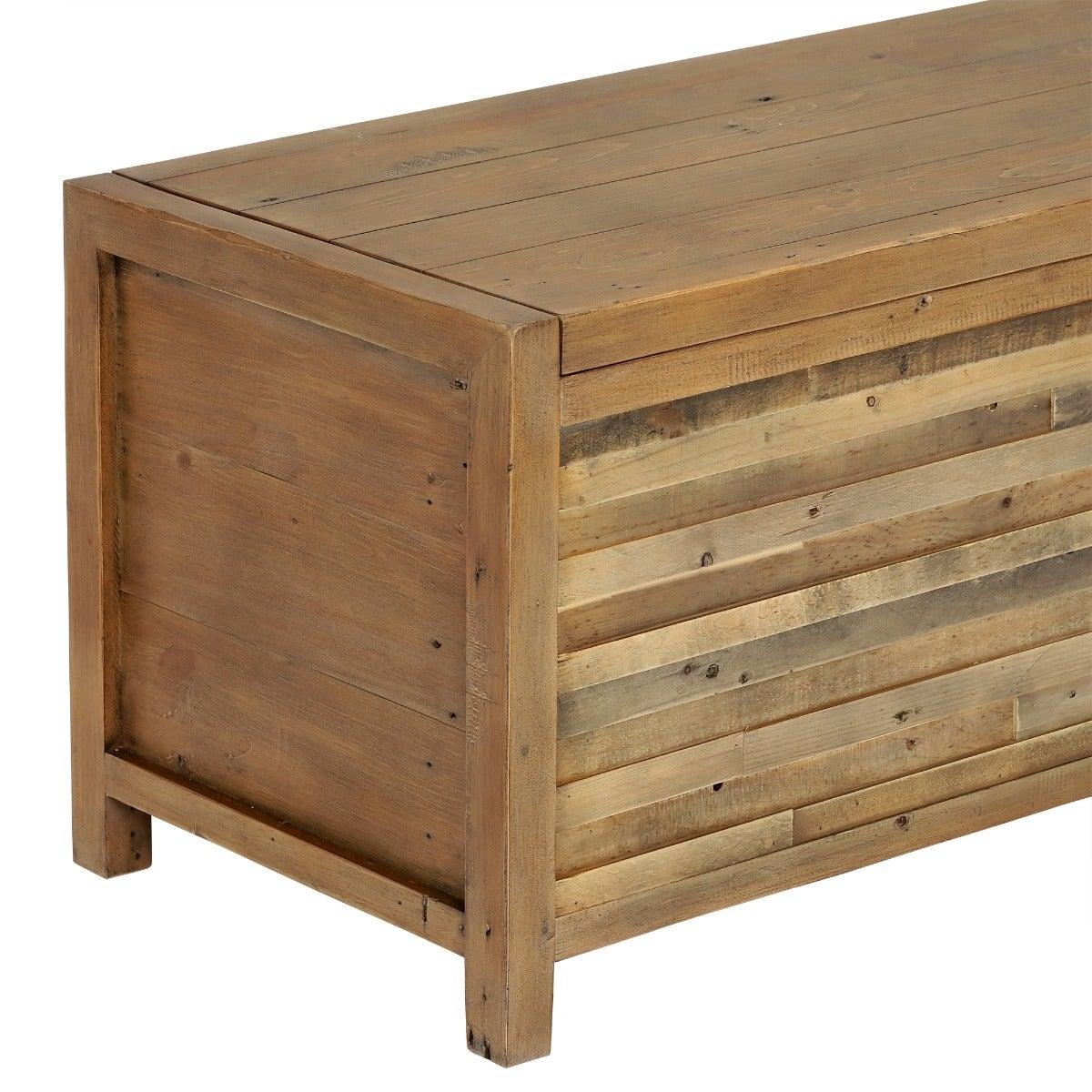 Charlie Reclaimed Wood Large Rectangular Blanket Box, Brown | Barker & Stonehouse – image 5