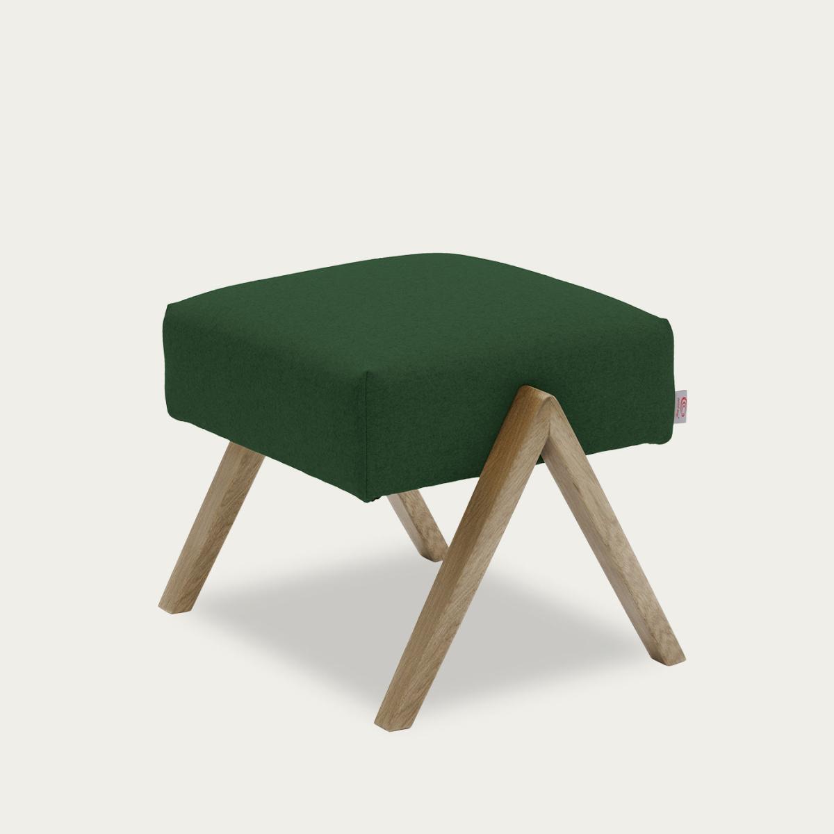 Leaf Green Retrostar Footstool Wool Line - Oak Frame – image 3