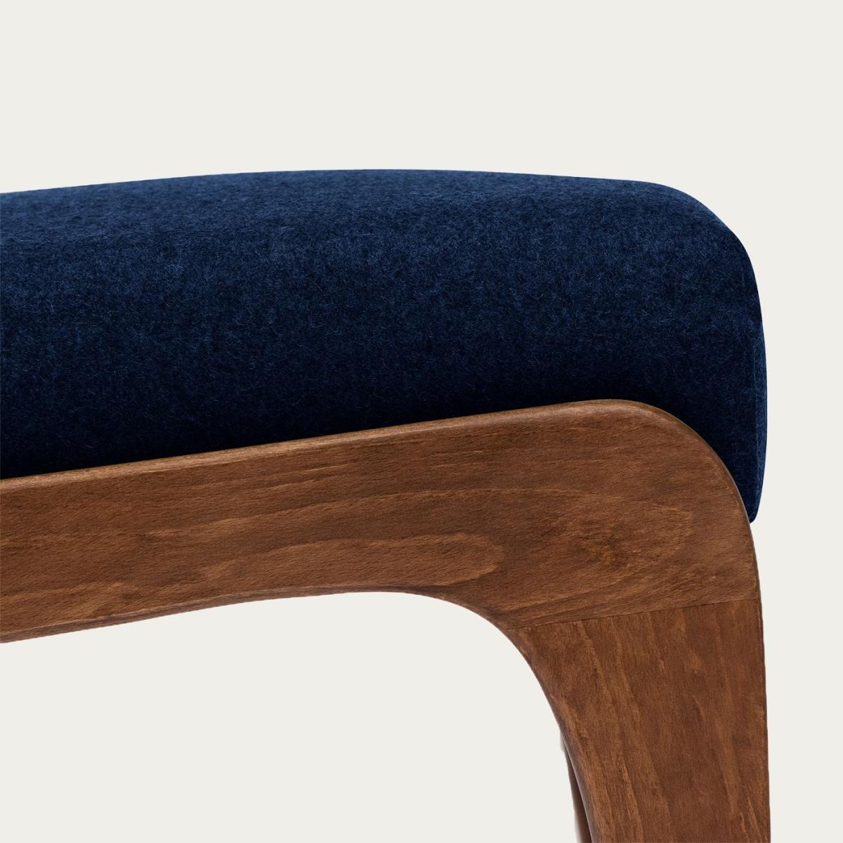 Ink Blue Apollo Lounge Footstool Wool Line – image 2