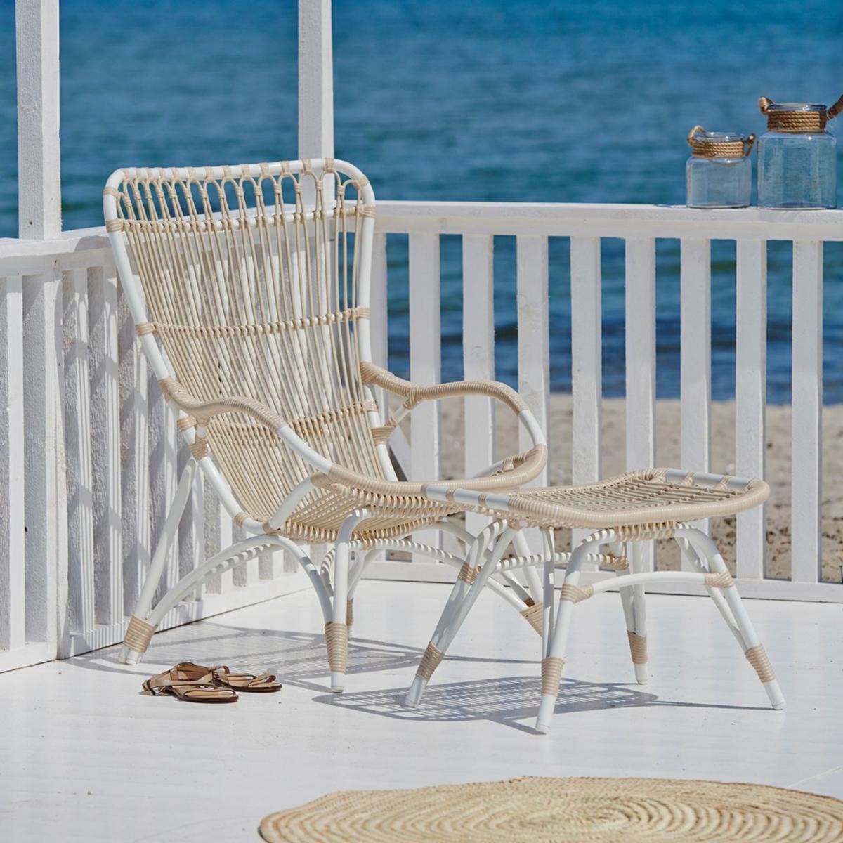 White Monet Exterior Footstool – image 2