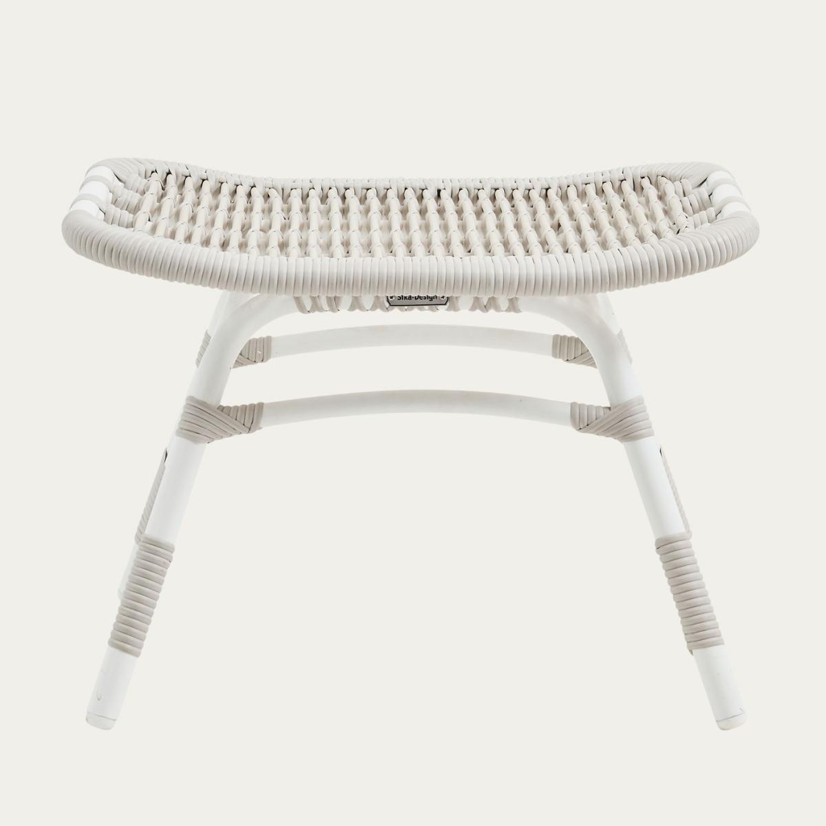 White Monet Exterior Footstool – image 1