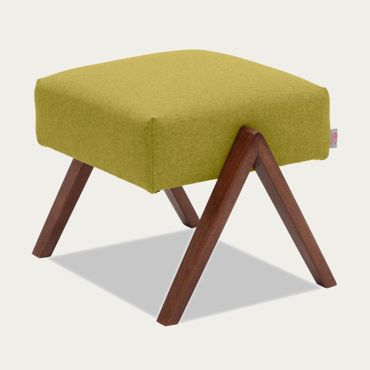 Lime Yellow Retrostar Footstool Wool Line – image 4