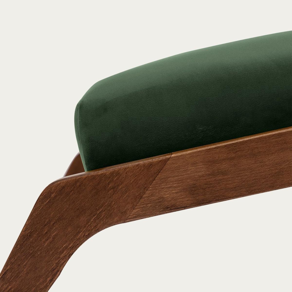 Khaki Green Apollo Lounge Footstool Premium Velvet Line – image 2