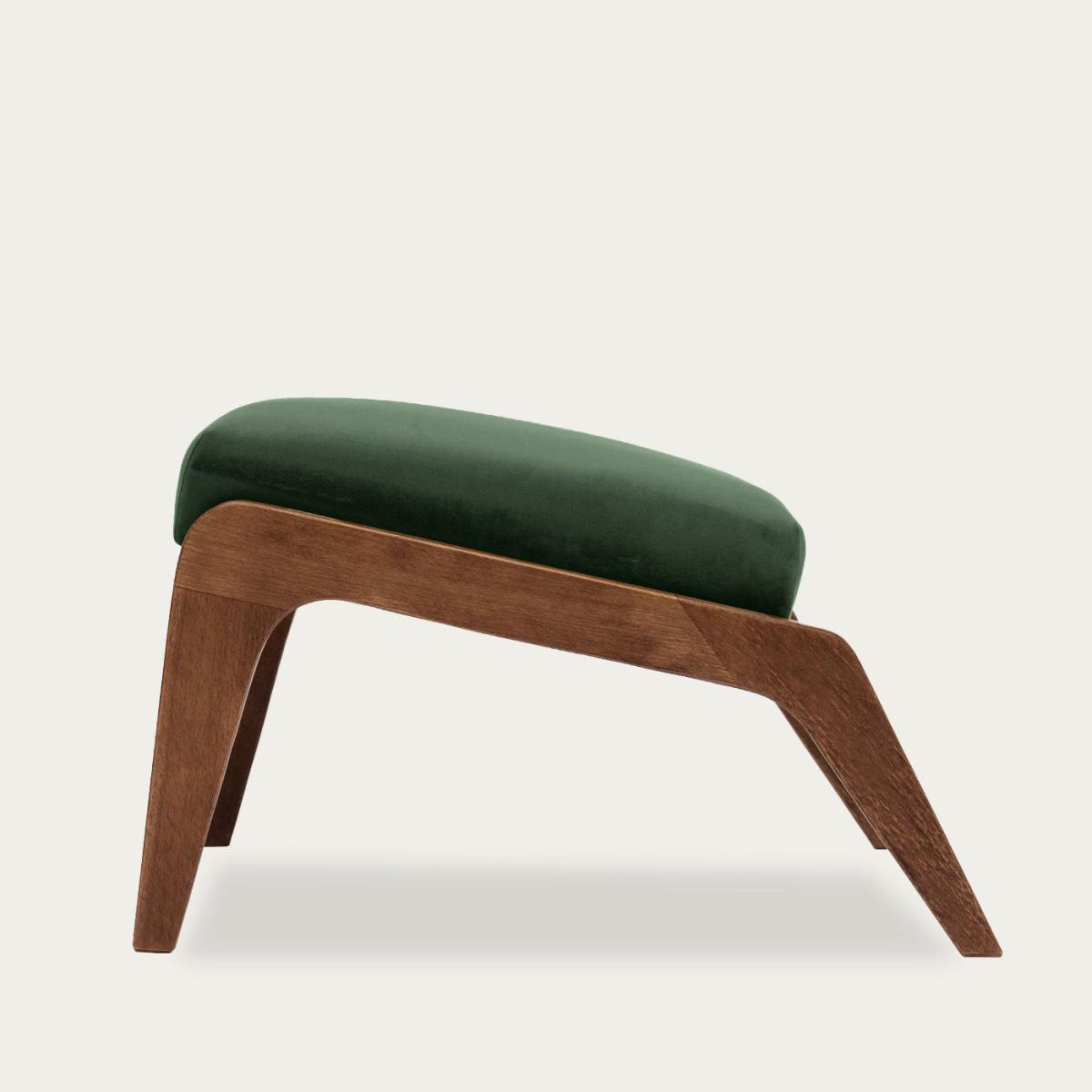 Khaki Green Apollo Lounge Footstool Premium Velvet Line – image 3