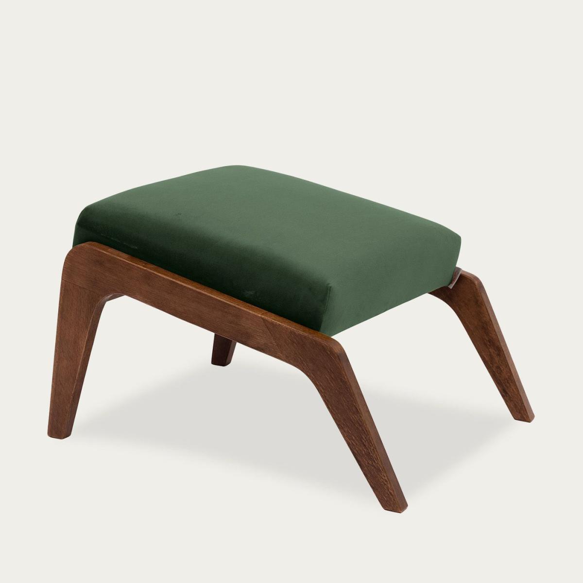 Khaki Green Apollo Lounge Footstool Premium Velvet Line – image 1