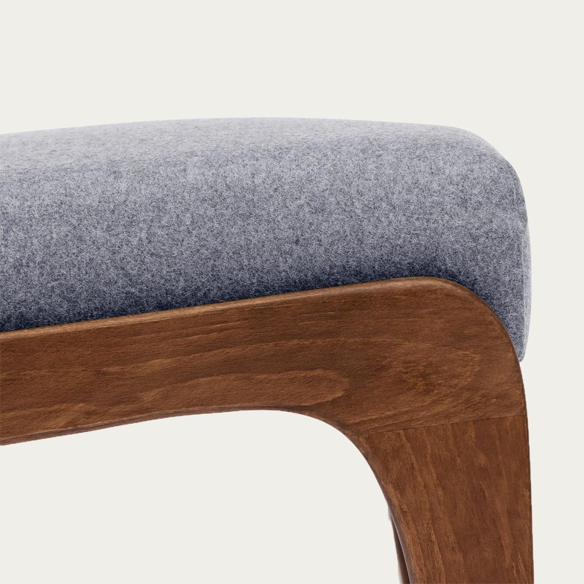 Stone Grey Apollo Lounge Footstool Wool Line – image 2