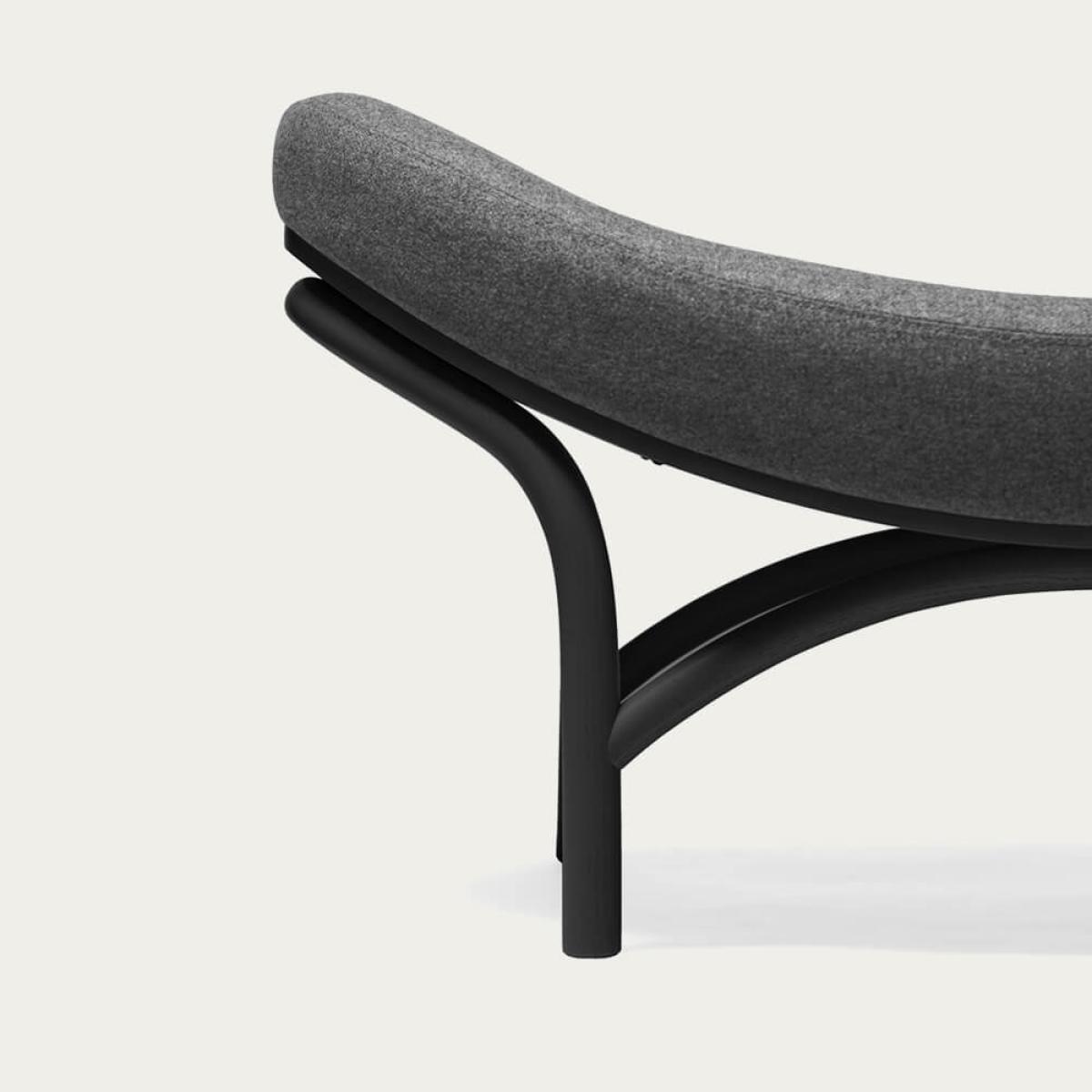 All Black Chips Wood Ottoman – image 4