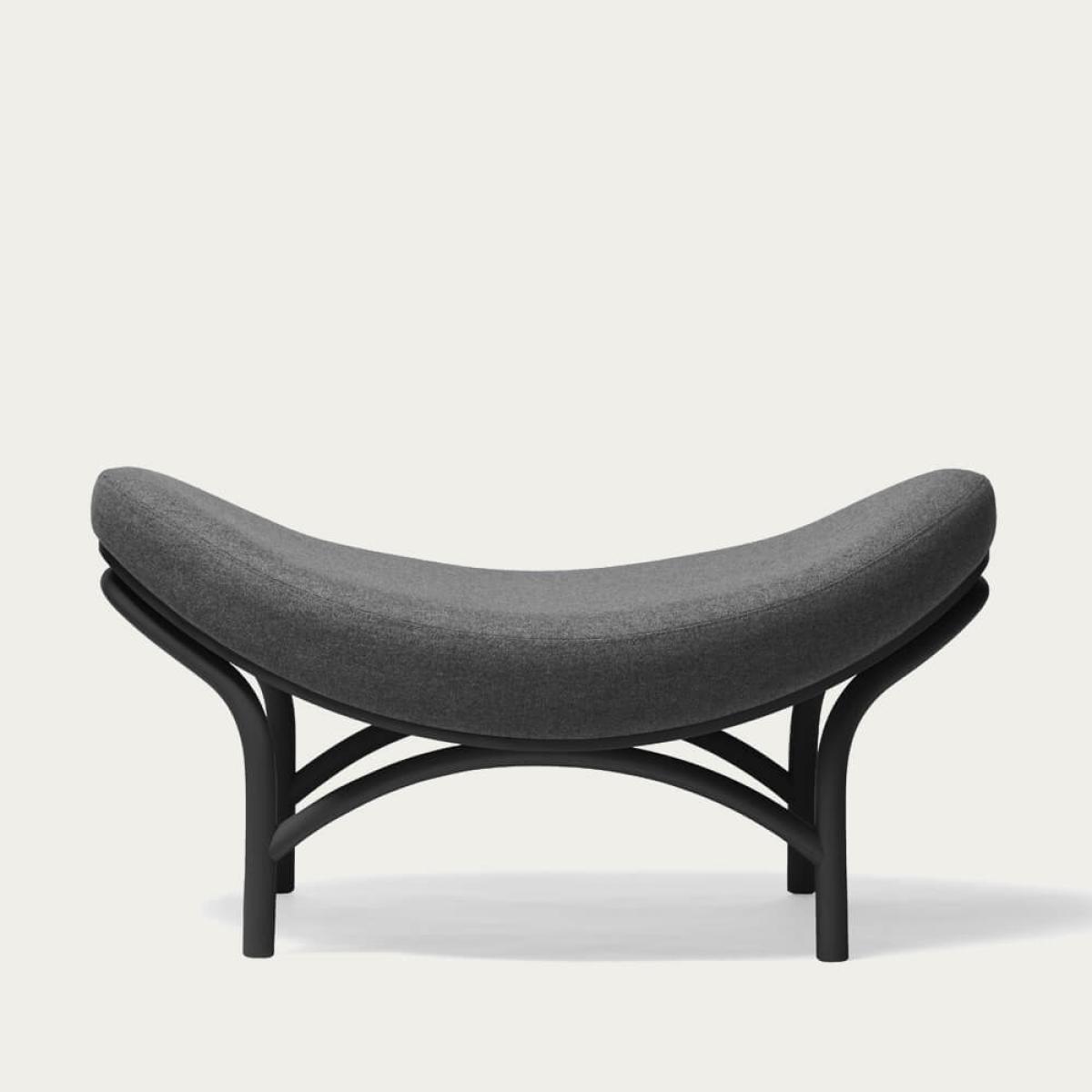 All Black Chips Wood Ottoman – image 1