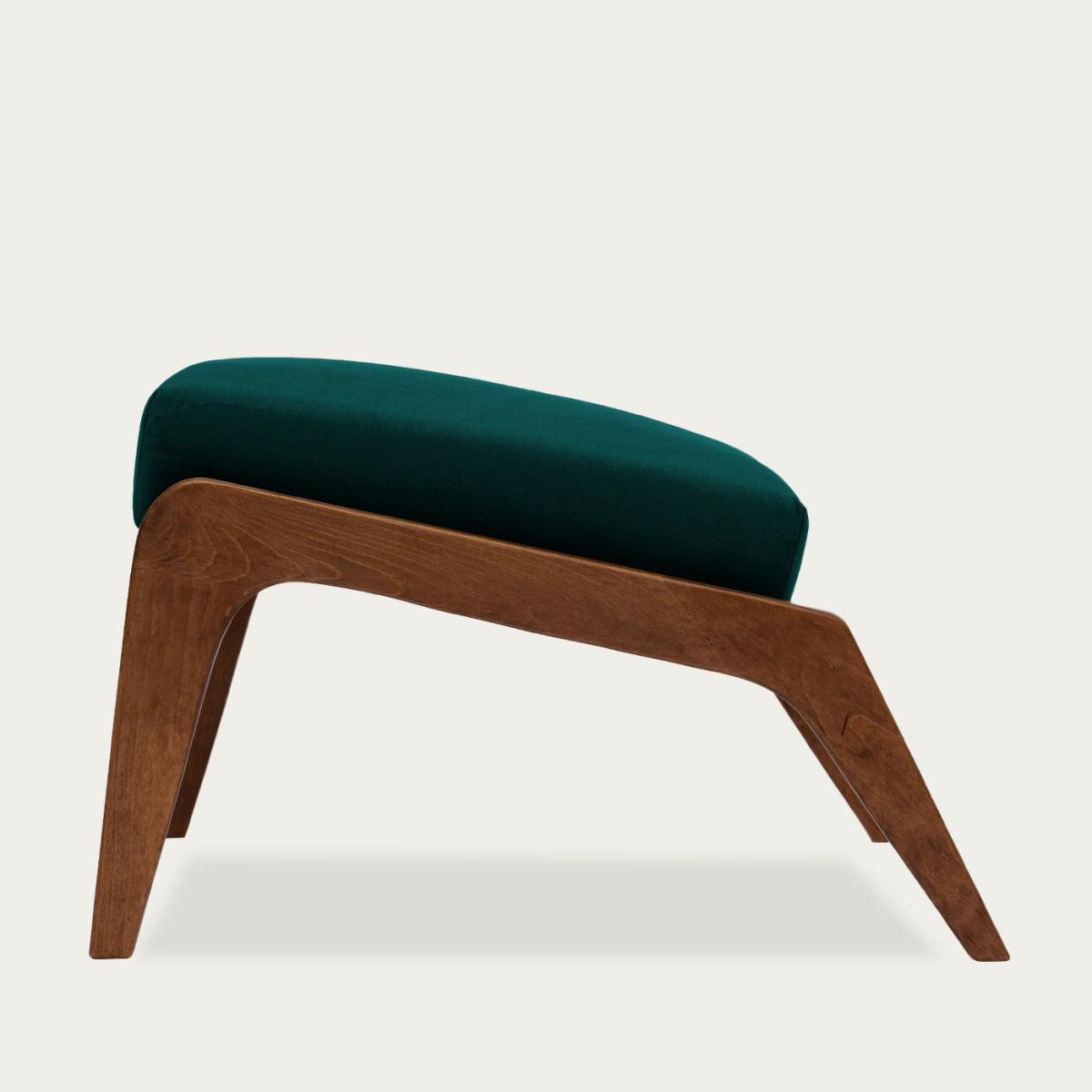 Hunter Green Apollo Lounge Footstool Velvet Line – image 3