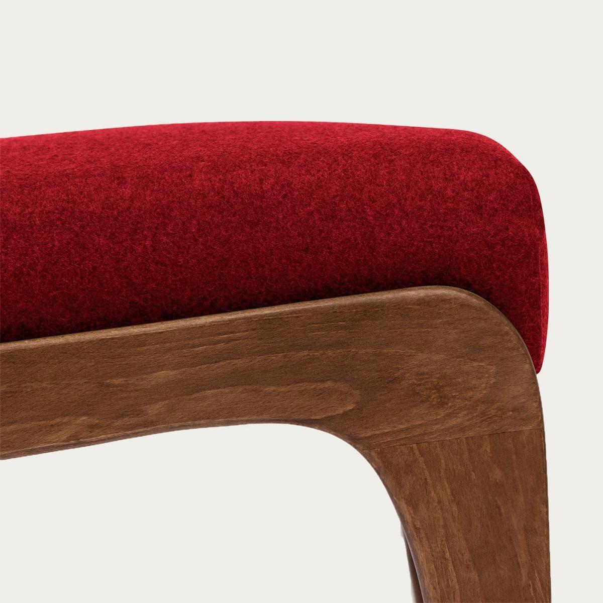 Fire Red Apollo Lounge Footstool Wool Line – image 2