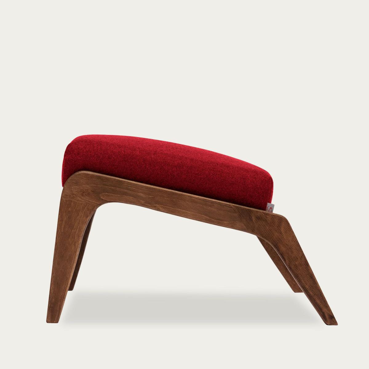 Fire Red Apollo Lounge Footstool Wool Line – image 3