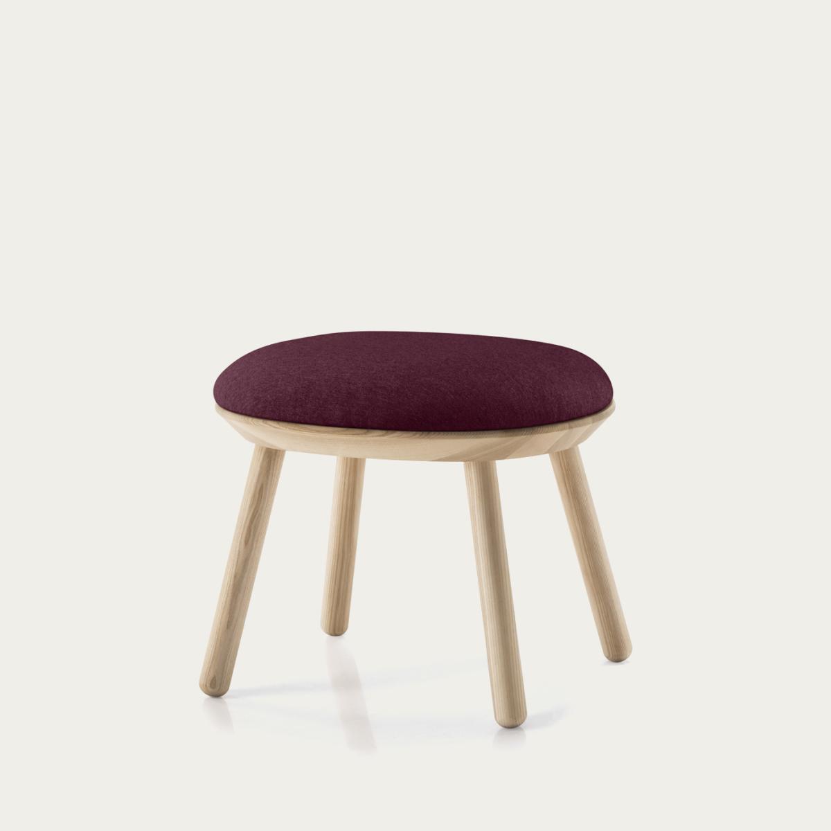Oiled Ash/Bordo Delius Gavi Naive Ottoman – image 1