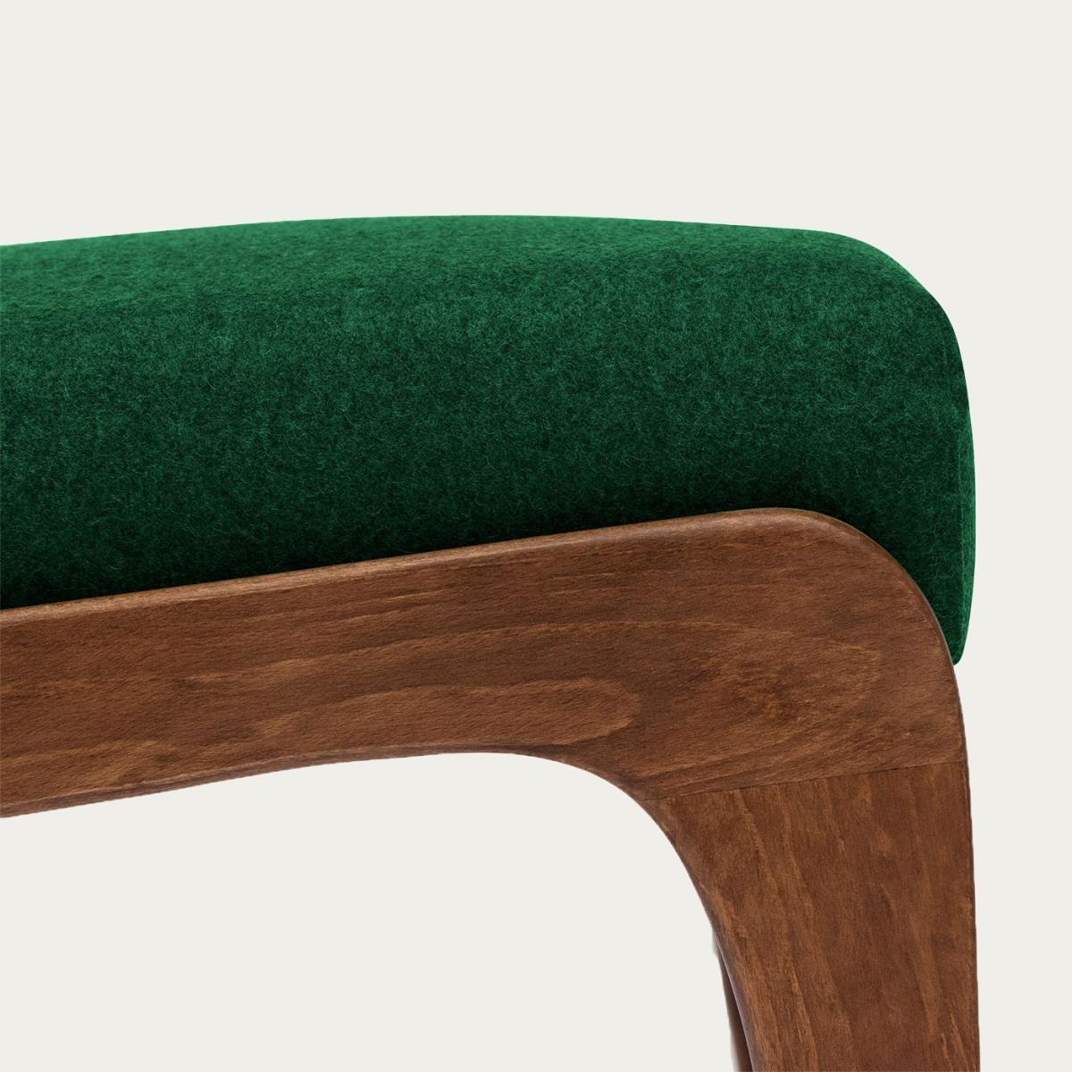 Leaf Green Apollo Lounge Footstool Wool Line – image 2