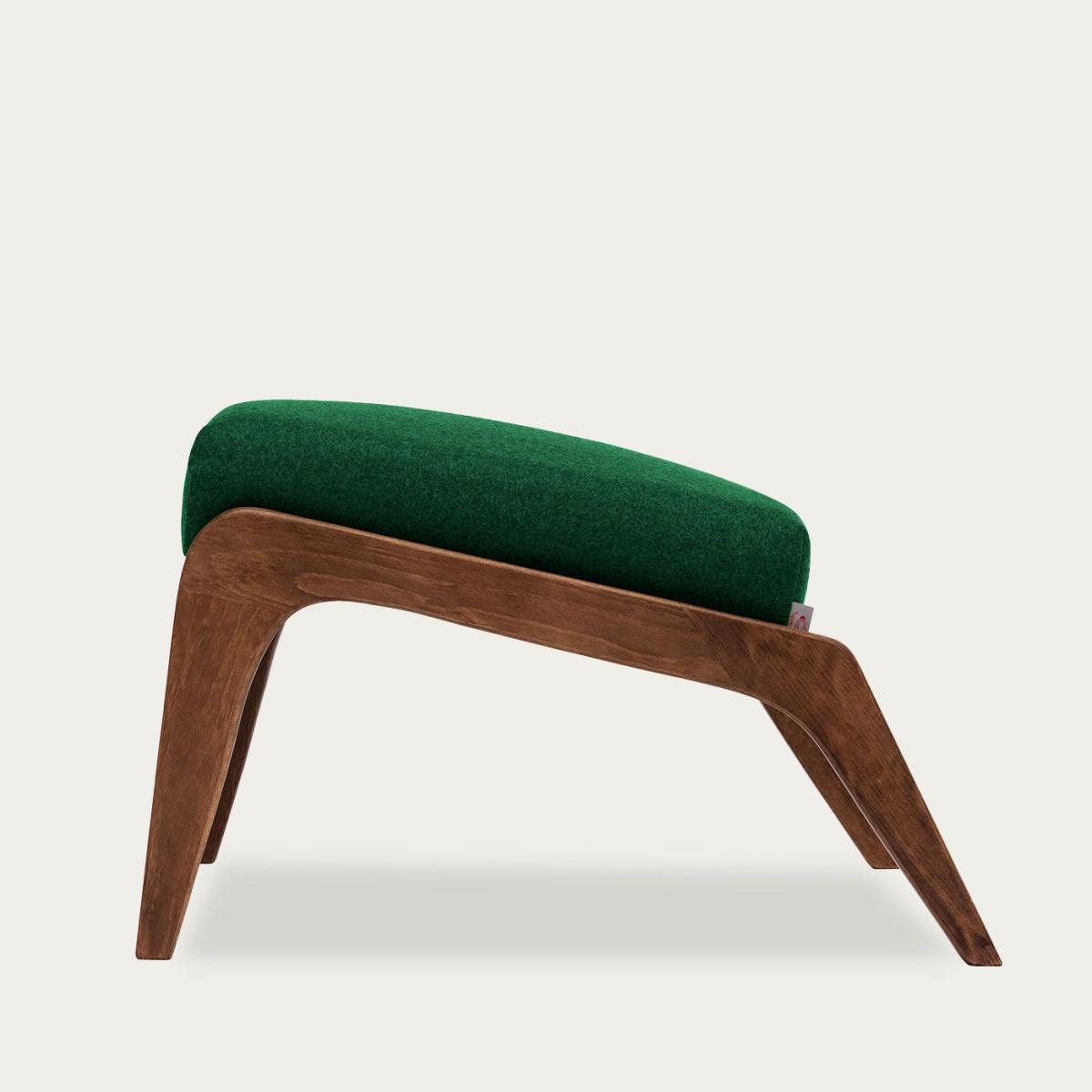 Leaf Green Apollo Lounge Footstool Wool Line – image 3