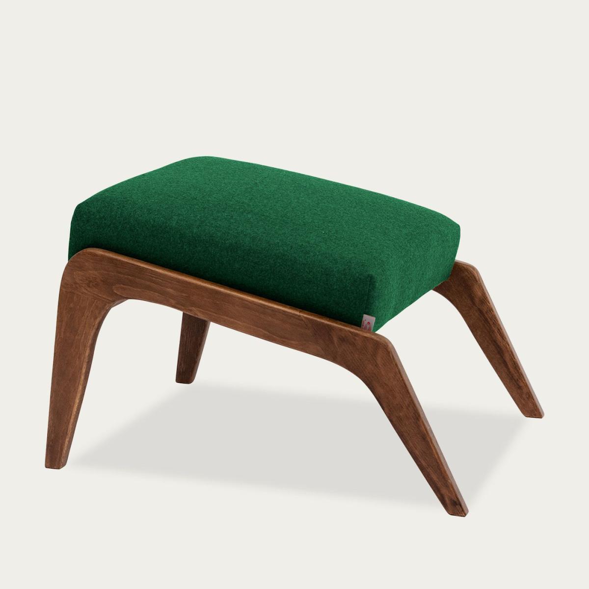 Leaf Green Apollo Lounge Footstool Wool Line – image 1
