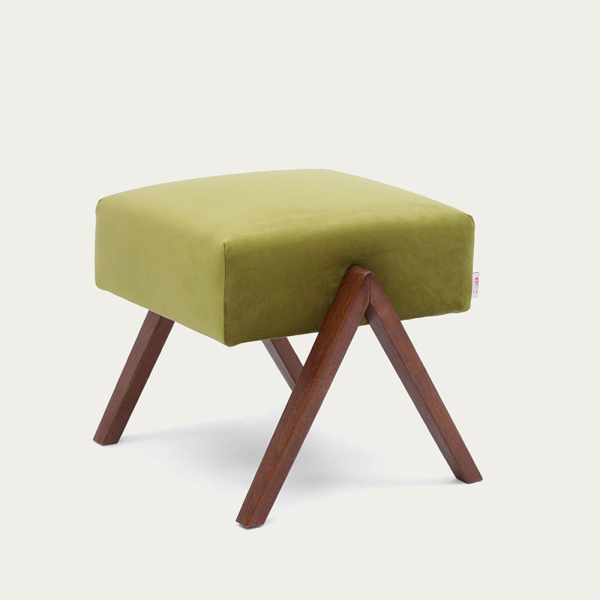 Olive Green Retrostar Footstool Premium Velvet Line – image 2