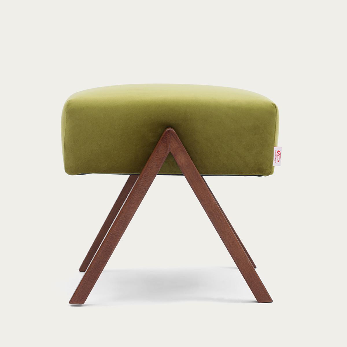 Olive Green Retrostar Footstool Premium Velvet Line – image 1