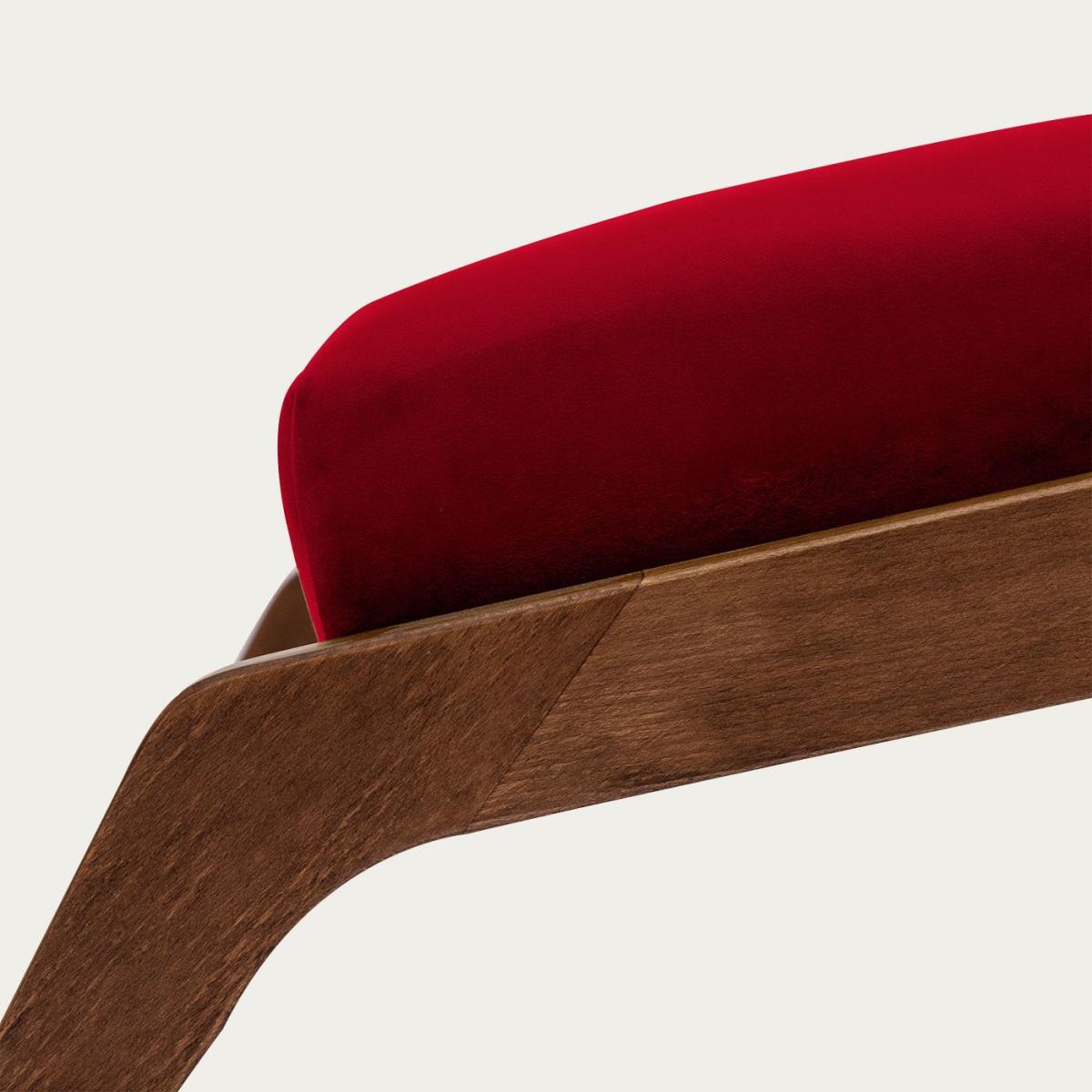 Chimney Red Apollo Lounge Footstool Premium Velvet Line – image 2