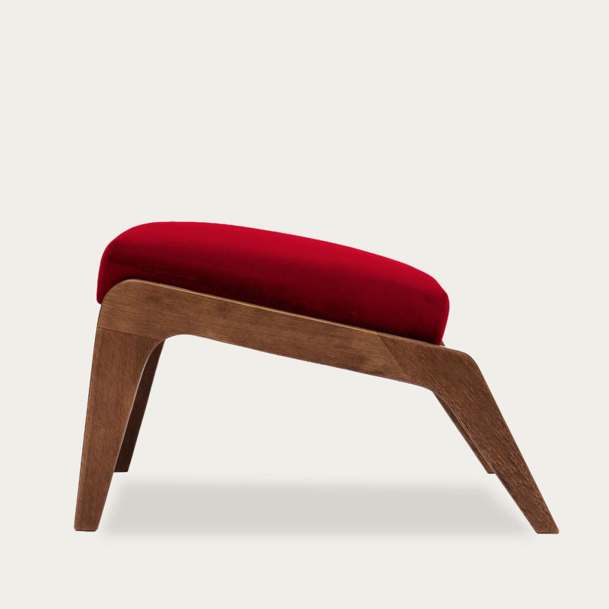 Chimney Red Apollo Lounge Footstool Premium Velvet Line – image 3