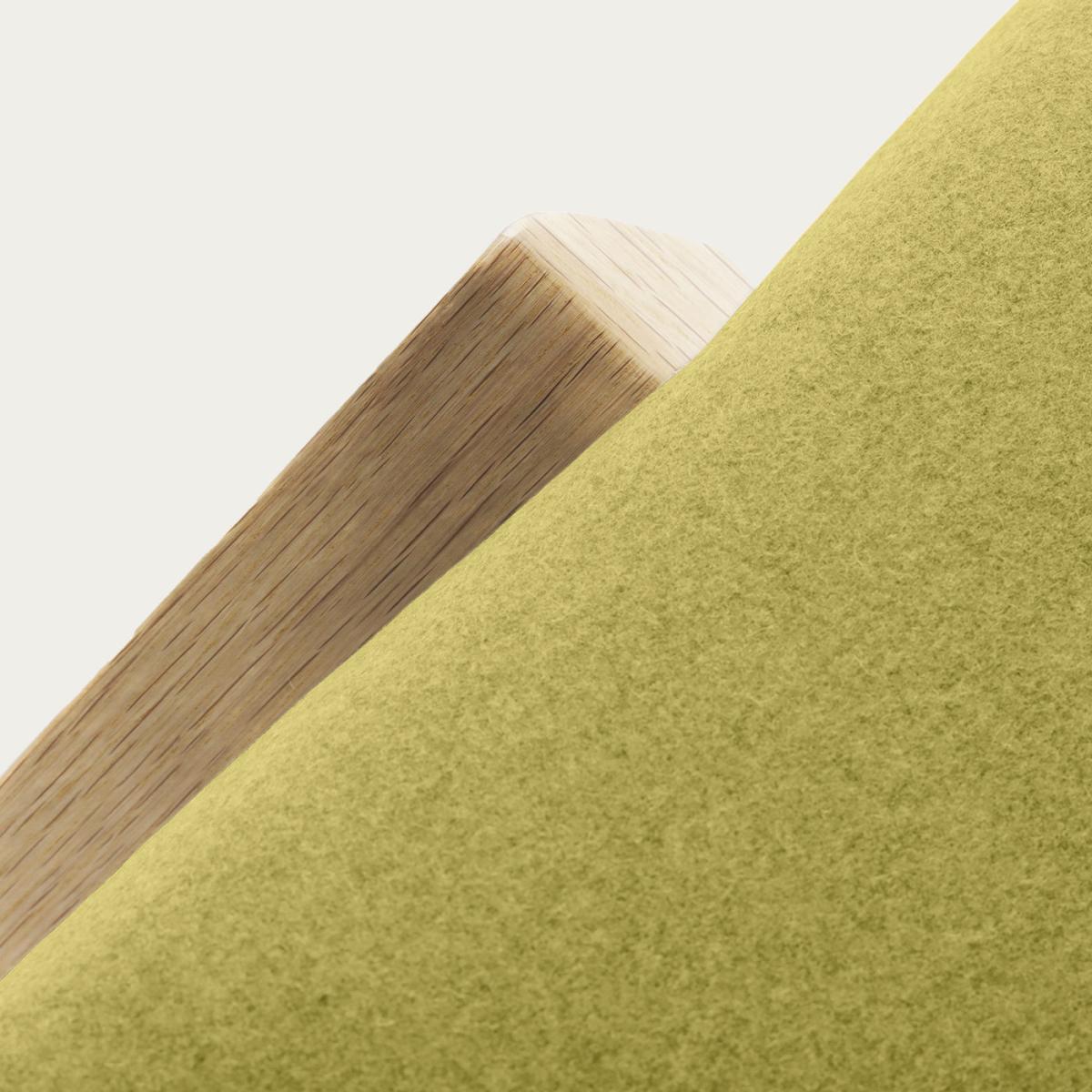 Lime Yellow Retrostar Footstool Wool Line - Oak Frame – image 4