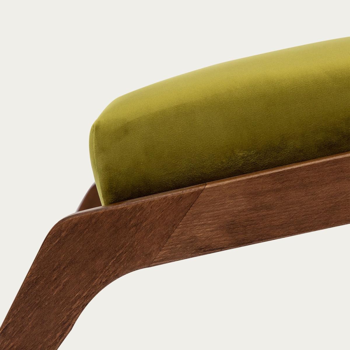 Olive Green Apollo Lounge Footstool Premium Velvet Line – image 2
