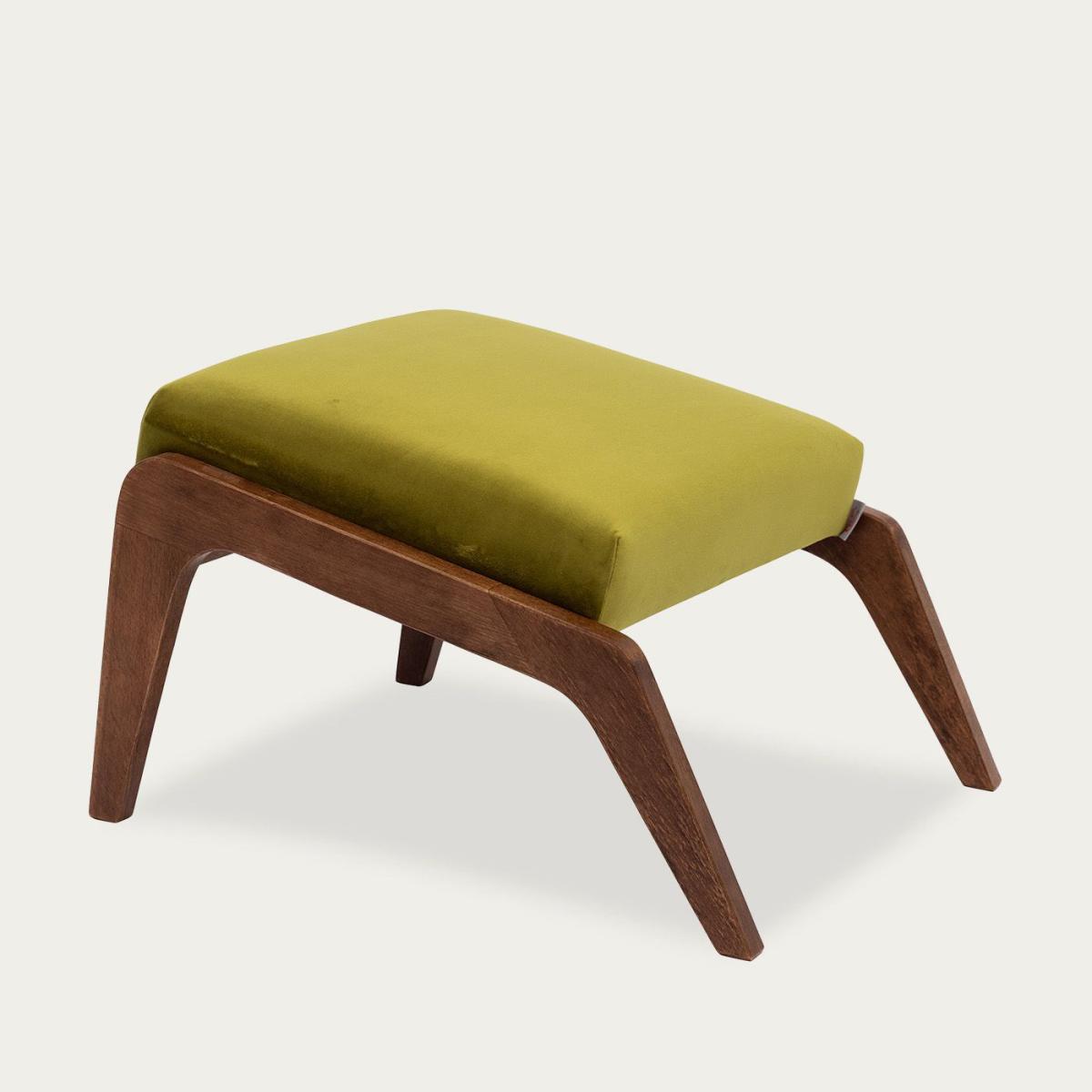 Olive Green Apollo Lounge Footstool Premium Velvet Line – image 1