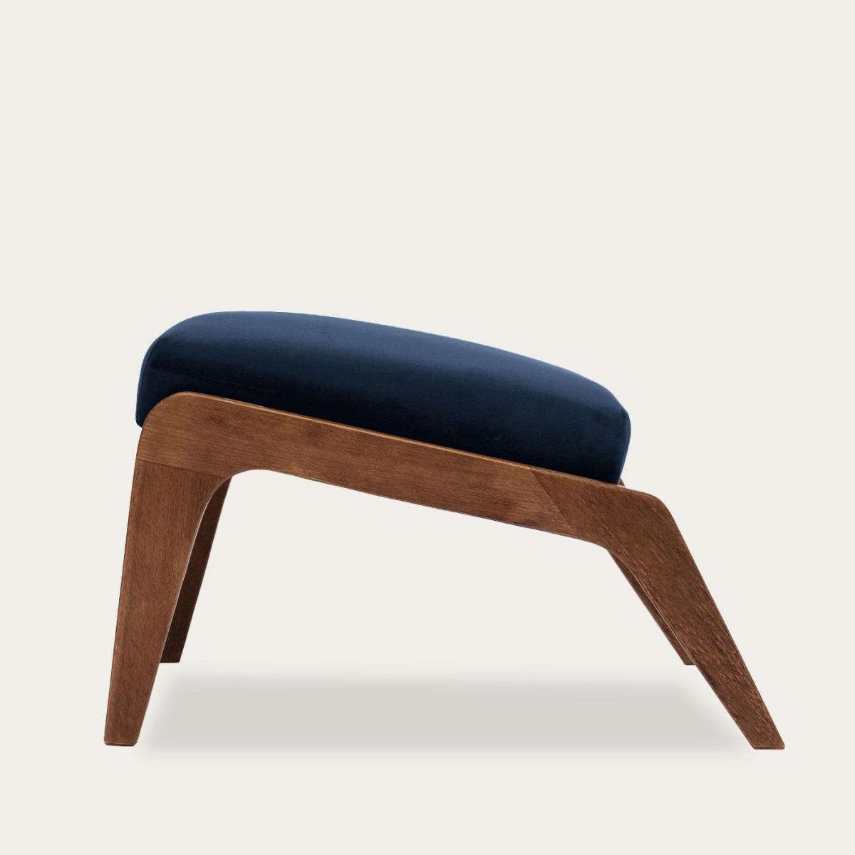 Night Blue Apollo Lounge Footstool Premium Velvet Line – image 3