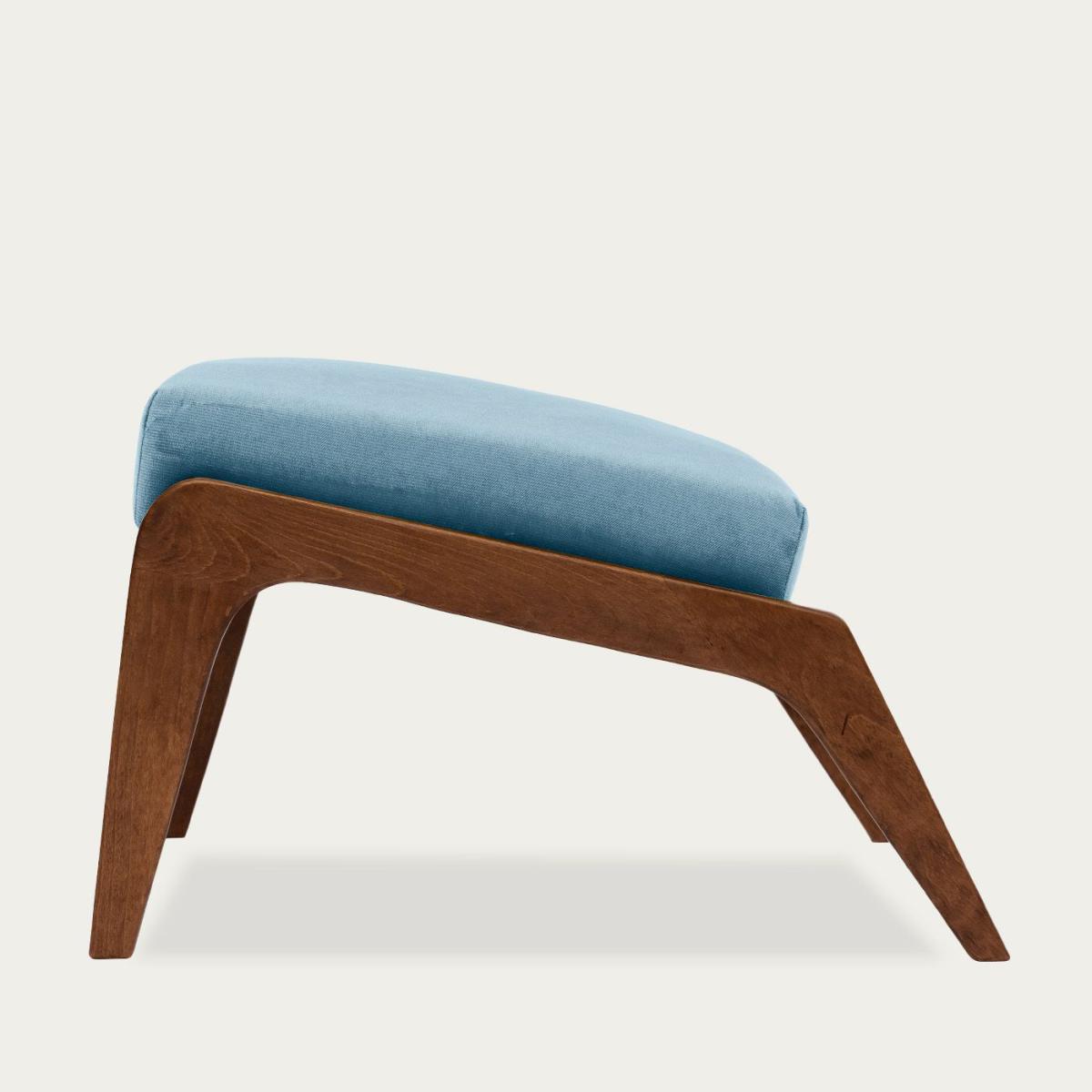 Ice Grey Apollo Lounge Footstool Velvet Line – image 3