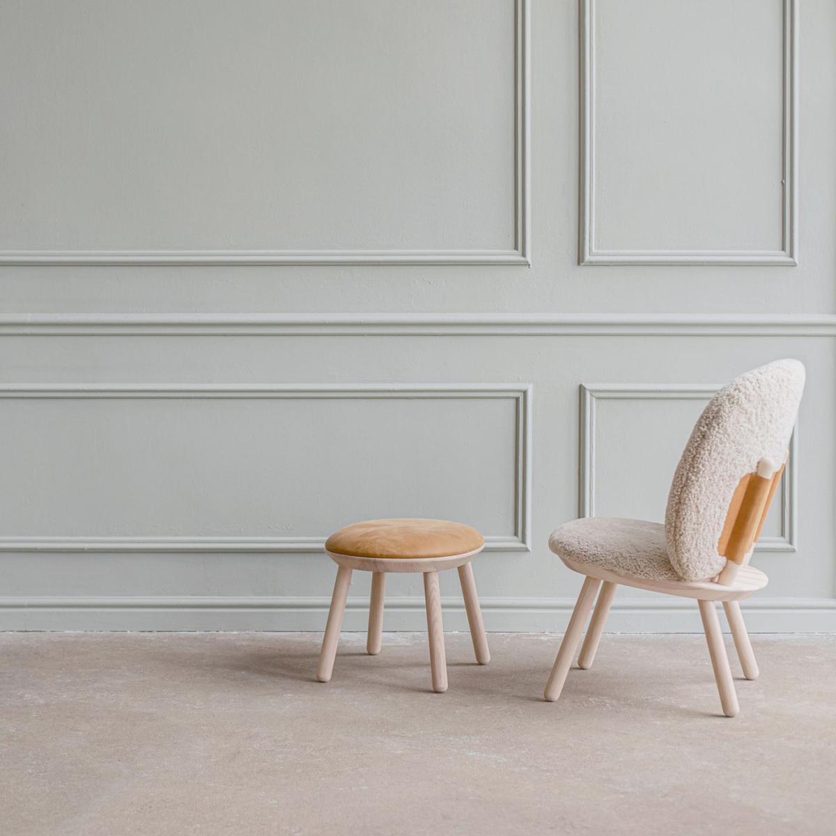 Vintage Cognac Naïve Ottoman – image 2